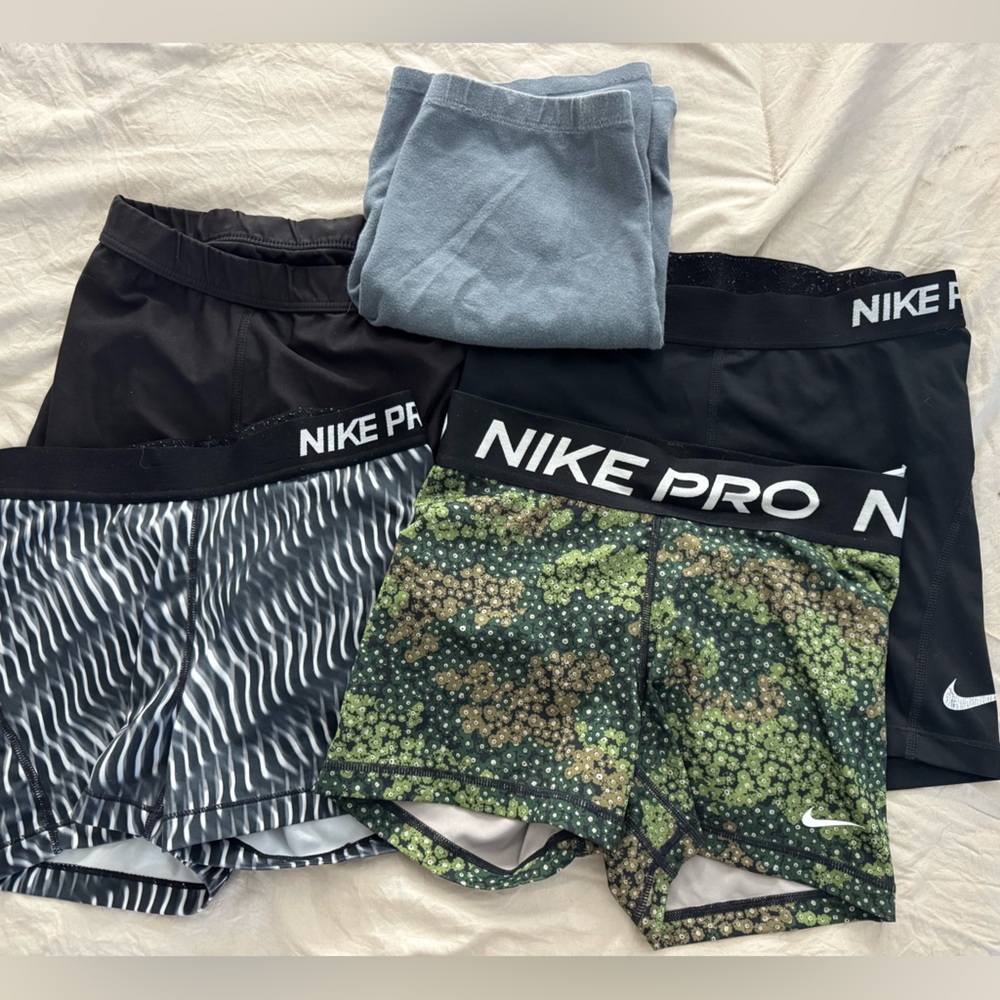 Nike Pro Shorts - Black, Green, and Gray